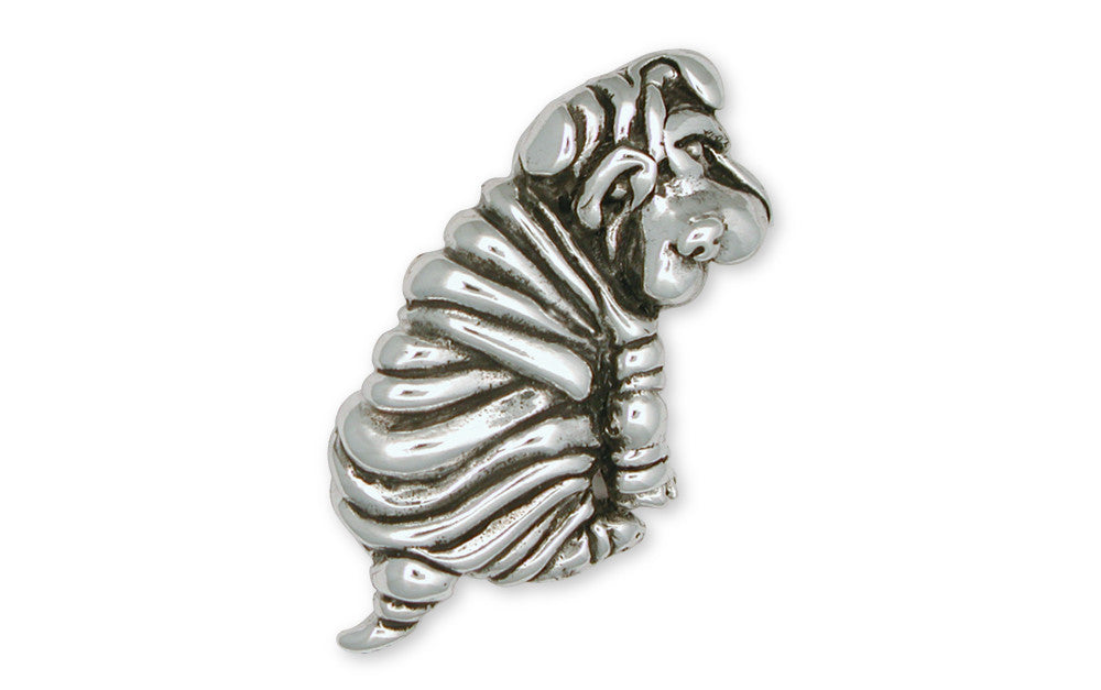 Shar Pei Charms Shar Pei Brooch Pin Sterling Silver Dog Jewelry Shar Pei jewelry