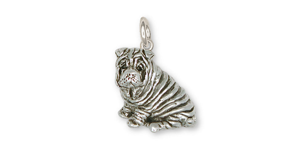 Shar Pei Charms Shar Pei Charm Sterling Silver Dog Jewelry Shar Pei jewelry