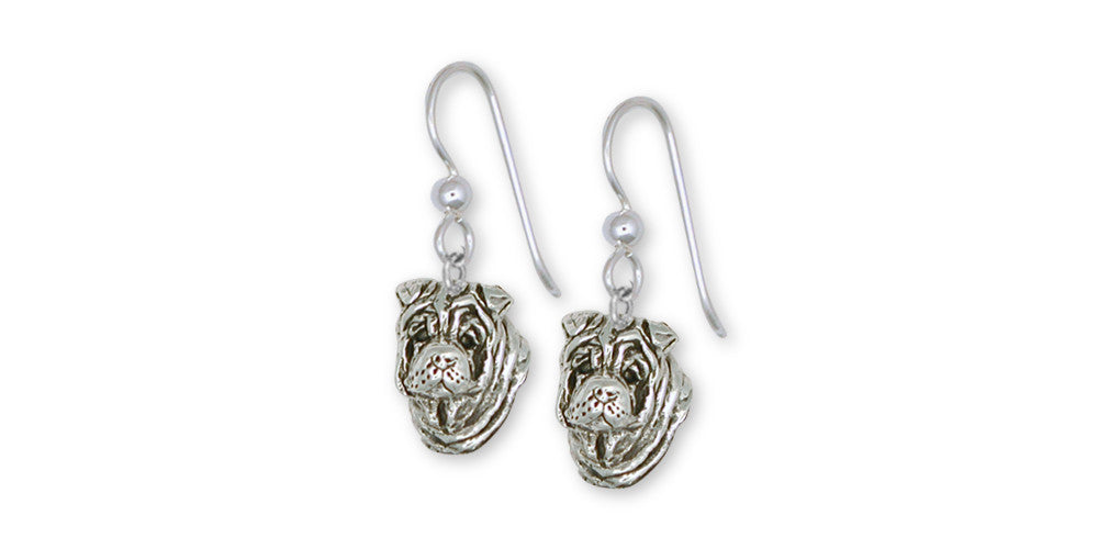 Shar Pei Charms Shar Pei Earrings Sterling Silver Dog Jewelry Shar Pei jewelry