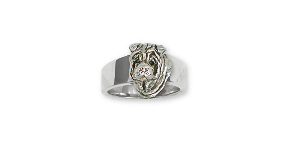 Shar Pei Charms Shar Pei Ring Sterling Silver Dog Jewelry Shar Pei jewelry