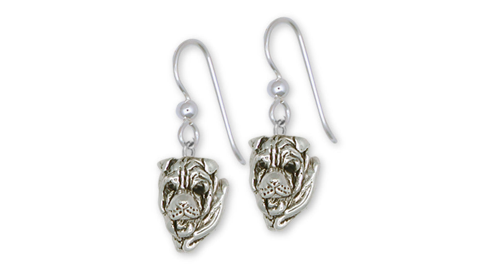 Shar Pei Charms Shar Pei Earrings Sterling Silver Dog Jewelry Shar Pei jewelry