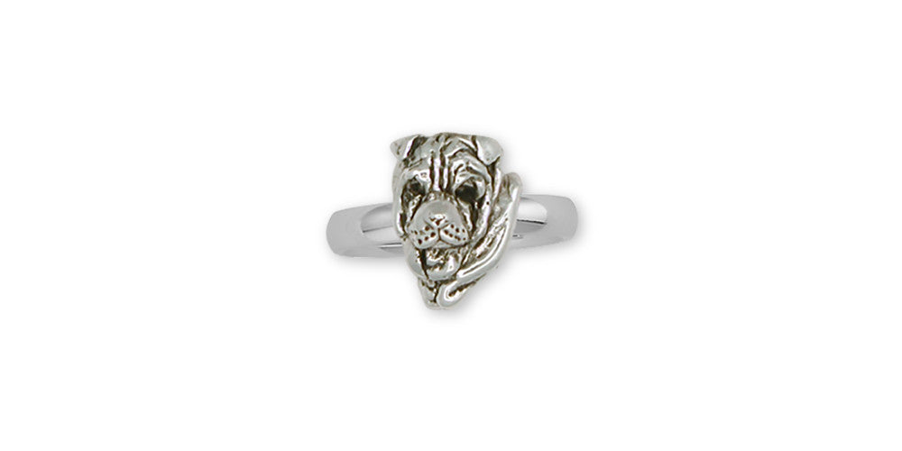 Shar Pei Charms Shar Pei Ring Sterling Silver Dog Jewelry Shar Pei jewelry