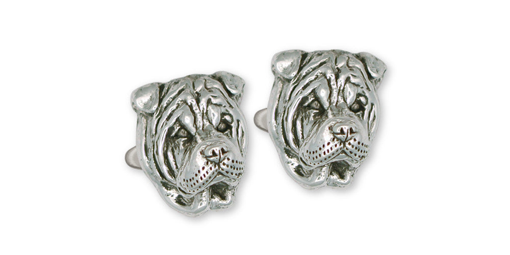 Shar Pei Charms Shar Pei Cufflinks Sterling Silver Dog Jewelry Shar Pei jewelry