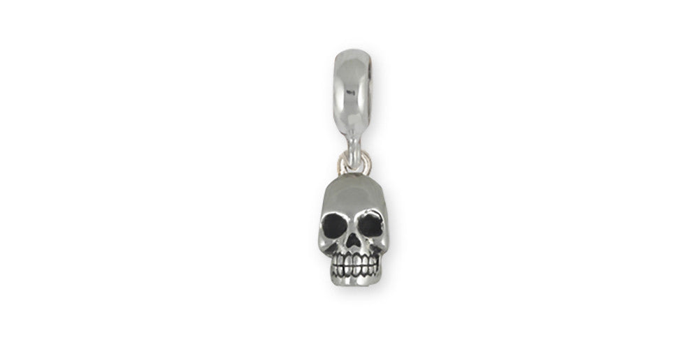 Skull Charms Skull Charm Slide Sterling Silver Skull Jewelry Skull jewelry