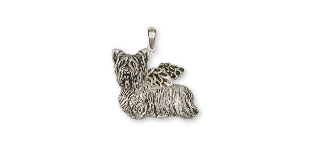 Skye Terrier Angel Charms Skye Terrier Angel Pendant Sterling Silver Dog Jewelry Skye Terrier Angel jewelry