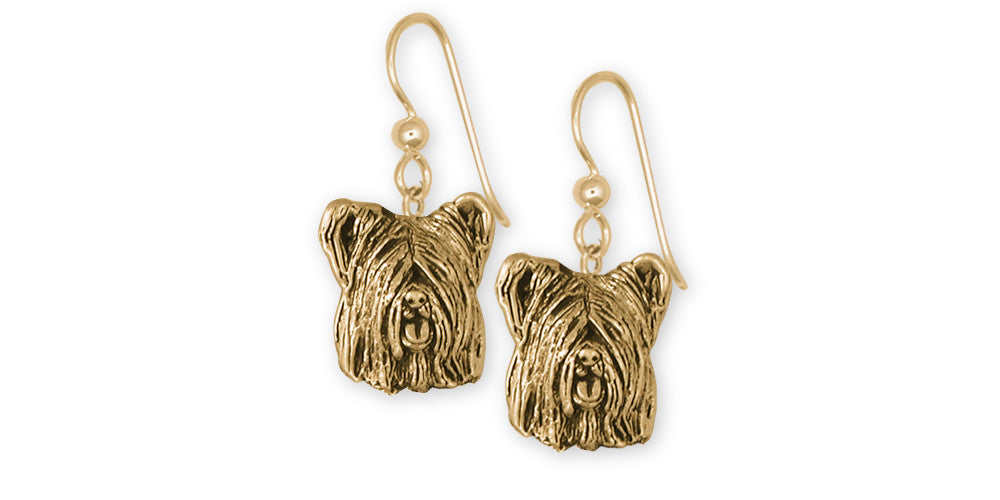 Skye Terrier Charms Skye Terrier Earrings Gold Vermeil Dog Jewelry Skye Terrier jewelry