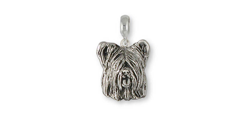 Skye Terrier Charms Skye Terrier Charm Slide Sterling Silver Dog Jewelry Skye Terrier jewelry