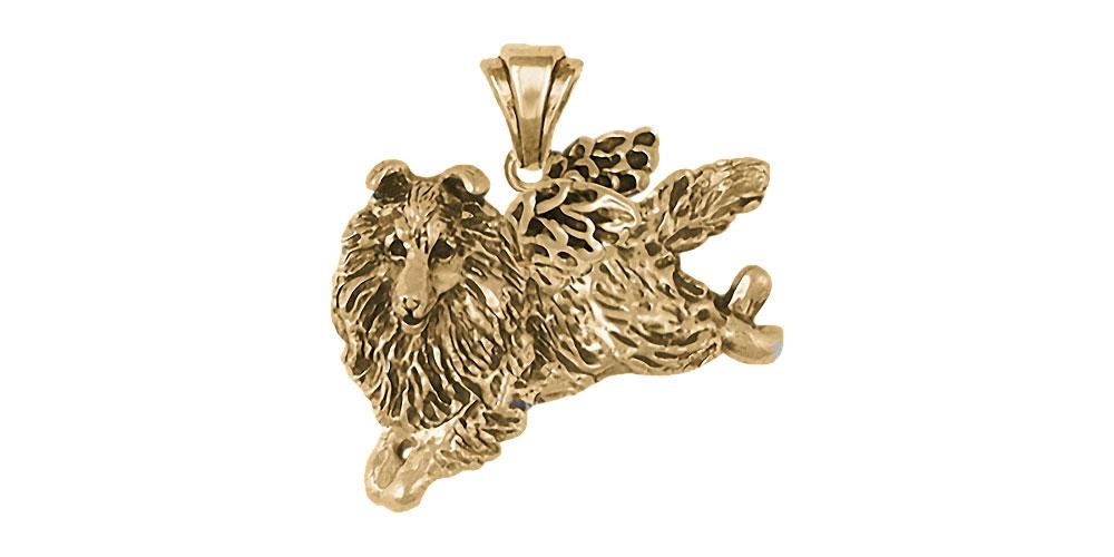 Sheltie Charms Sheltie Pendant 14k Gold Dog Jewelry Sheltie jewelry