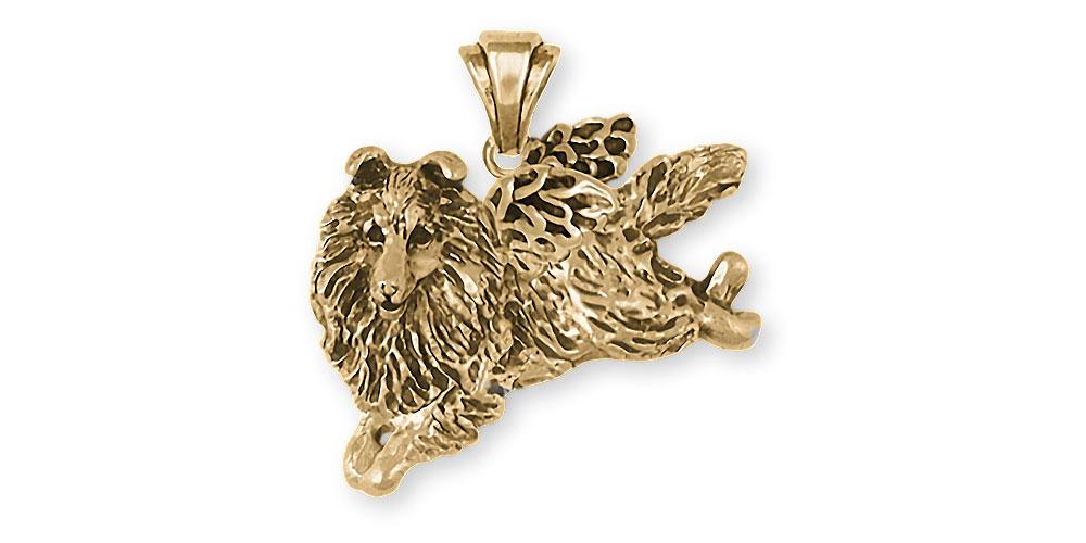 Sheltie Charms Sheltie Pendant 14k Gold Dog Jewelry Sheltie jewelry