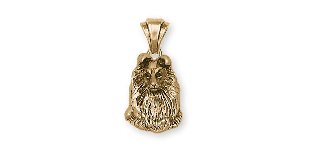 Sheltie Charms Sheltie Pendant 14k Gold Sheltie Jewelry Sheltie jewelry