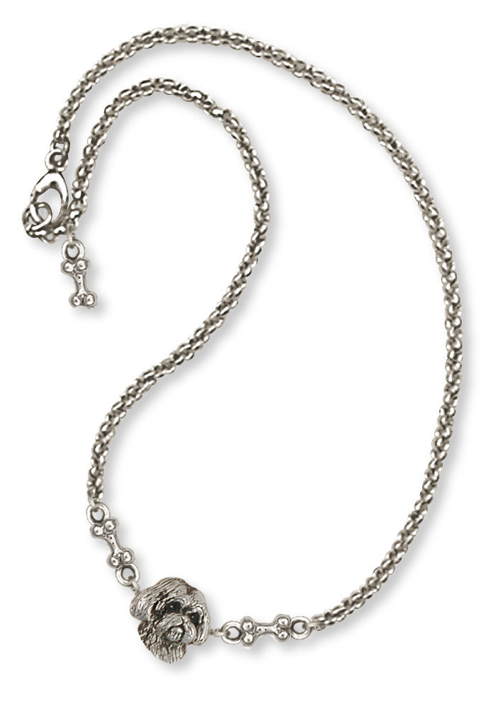 Shih Tzu Ankle Bracelet Handmade Silver Shih Tzu Jewelry SLSZ9-A