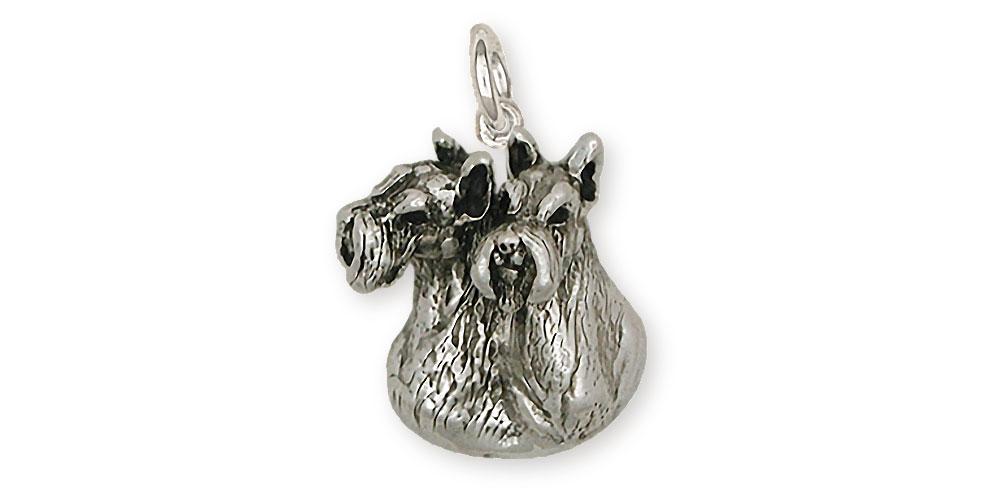 Double Schnauzer Charms Double Schnauzer Charm Sterling Silver Schnauzer Jewelry Double Schnauzer jewelry