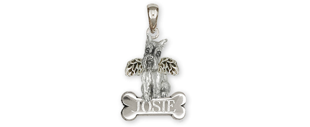 Schnauzer Angel Charms Schnauzer Angel Personalized Pendant Sterling Silver Schnauzer Jewelry Schnauzer Angel jewelry