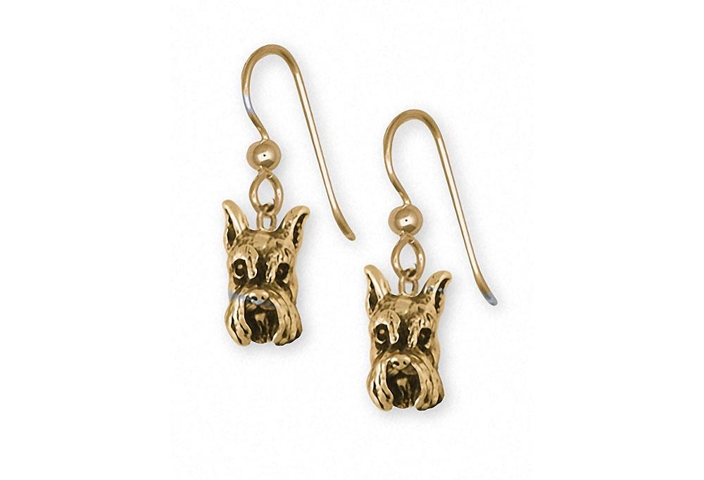 Schnauzer Charms Schnauzer Earrings 14k Gold Schnauzer Jewelry Schnauzer jewelry