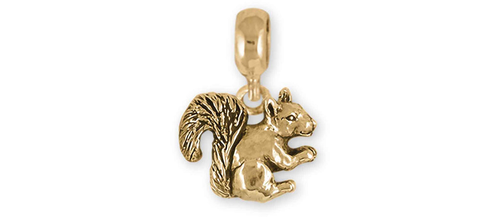 Squirrel Charms Squirrel Charm Slide 14k Yellow Gold Squirrel Jewelry Squirrel jewelry
