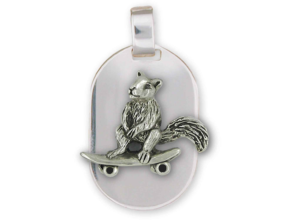 Squirrel On Skateboard Charms Squirrel On Skateboard Pendant Sterling Silver Skateboard Squirrel Jewelry Squirrel On Skateboard jewelry