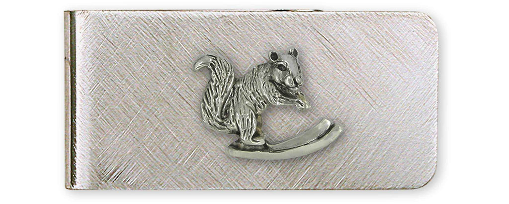Squirrel On Skis Charms Squirrel On Skis Money Clip Sterling Silver And Stainless Steel Skiing Squirrel Jewelry Squirrel On Skis jewelry