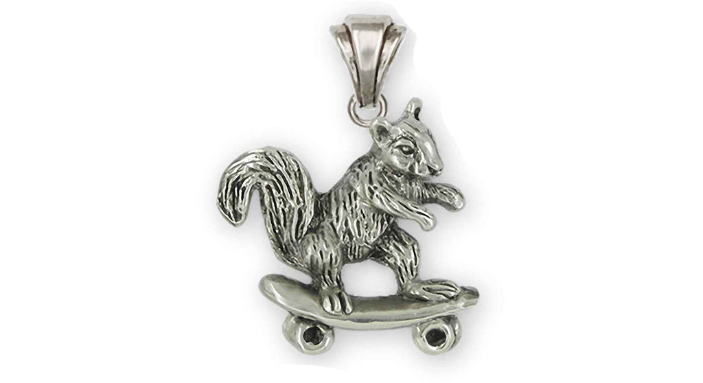 Squirrel On Skateboard  Charms Squirrel On Skateboard  Pendant Sterling Silver Skateboard Squirrel Jewelry Squirrel On Skateboard  jewelry