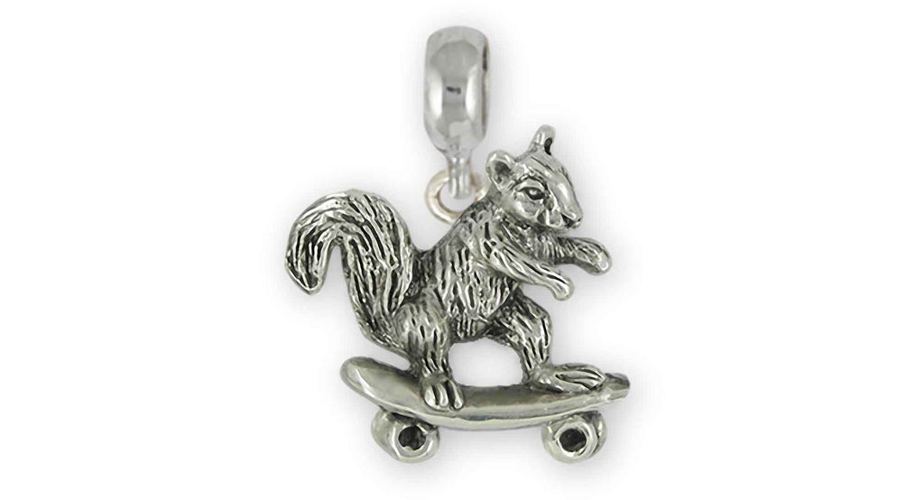 Squirrel On Skateboard  Charms Squirrel On Skateboard  Charm Slide Sterling Silver Skateboard Squirrel Jewelry Squirrel On Skateboard  jewelry