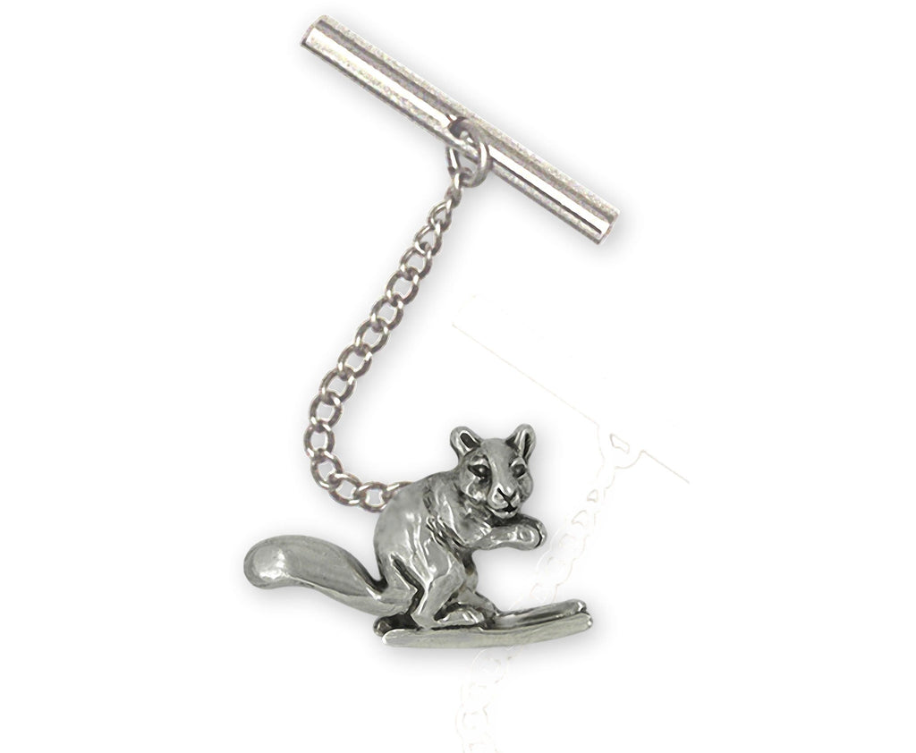 Skiing Squirrel Charms Skiing Squirrel Tie Tack Sterling Silver Squirrell On Skis Jewelry Skiing Squirrel jewelry
