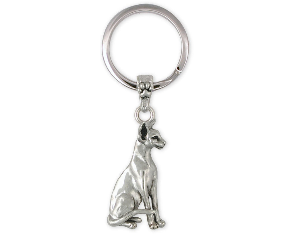Siamese Cat Charms Siamese Cat Key Ring Sterling Silver Siamese Jewelry Siamese Cat jewelry