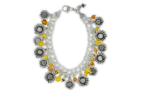 Vintage Gold Tone Sunflower Charm Holder Necklace 24” 1” x 2” Pendant