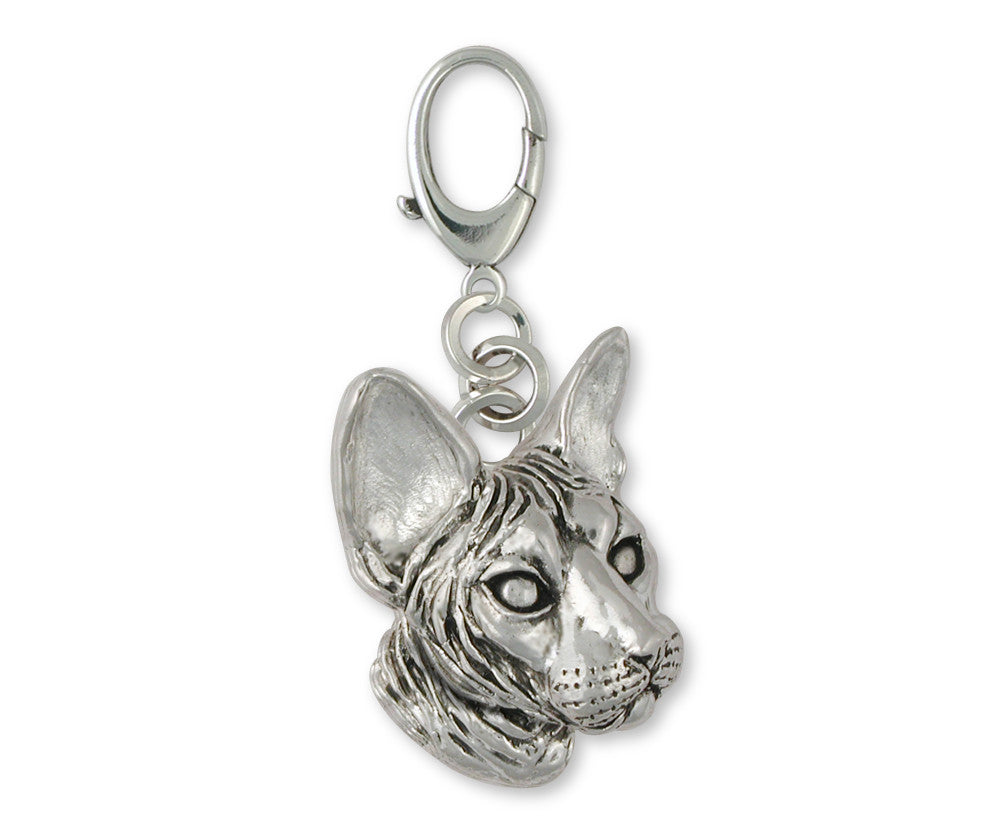 Sphynx Cat Charms Sphynx Cat Zipper Pull Sterling Silver Cat Jewelry Sphynx Cat jewelry