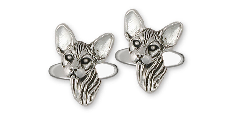 Sphynx Cat Charms Sphynx Cat Cufflinks Sterling Silver Cat Jewelry Sphynx Cat jewelry