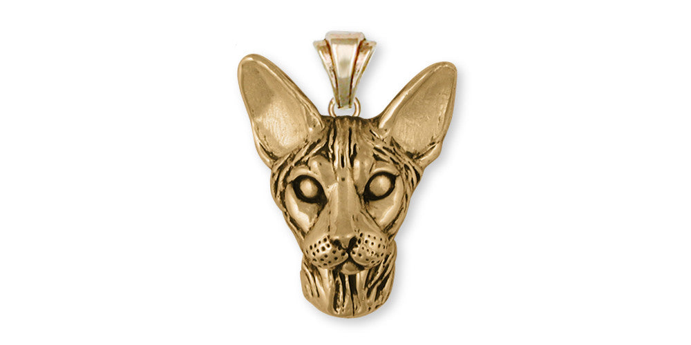 Sphynx Cat Charms Sphynx Cat Pendant Gold Vermeil Cat Jewelry Sphynx Cat jewelry