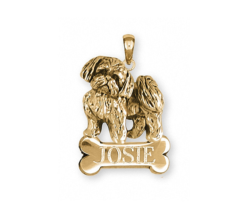 Shih Tzu Charms Shih Tzu Pendant Gold Vermeil Dog Jewelry Shih Tzu jewelry