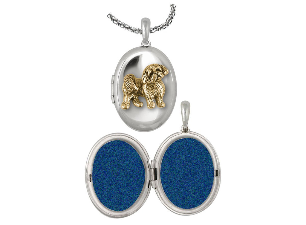 Shih Tzu Charms Shih Tzu Photo Locket Silver And 14k Gold Shih Tzu Jewelry Shih Tzu jewelry