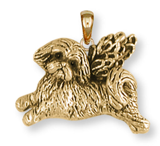 Shih Tzu Angel Pendant Handmade 14k Gold Vermeil Jewelry SZ22-APVM