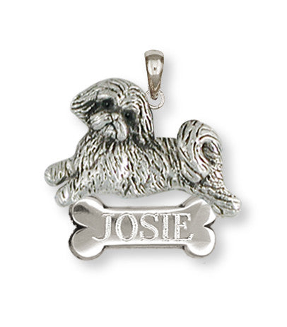 Shih Tzu Personalized Pendant Handmade Silver Shih Tzu Jewelry SZ22-NP