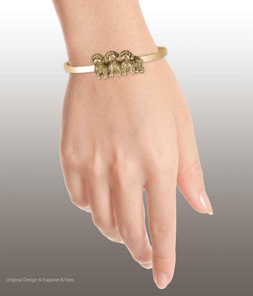 Shih Tzu Jewelry 14k Gold Handmade Triple Shih Tzu Bracelet  SZ253-CBG