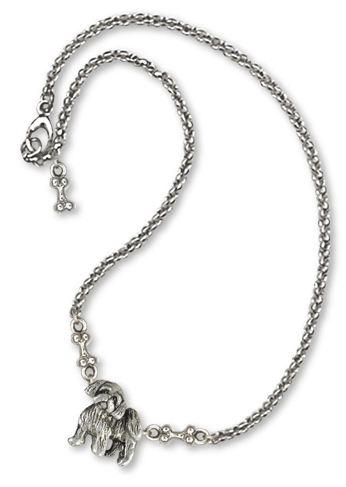 Shih Tzu Ankle Bracelet Handmade Sterling Silver Jewelry SZ27-A