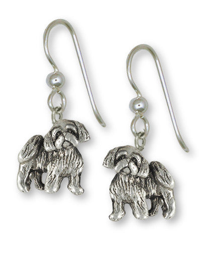 Shih Tzu Earrings Handmade Sterling Silver Jewelry SZ27-FW