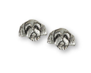 Shih Tzu Earrings Handmade Sterling Silver Jewelry SZ27H-E