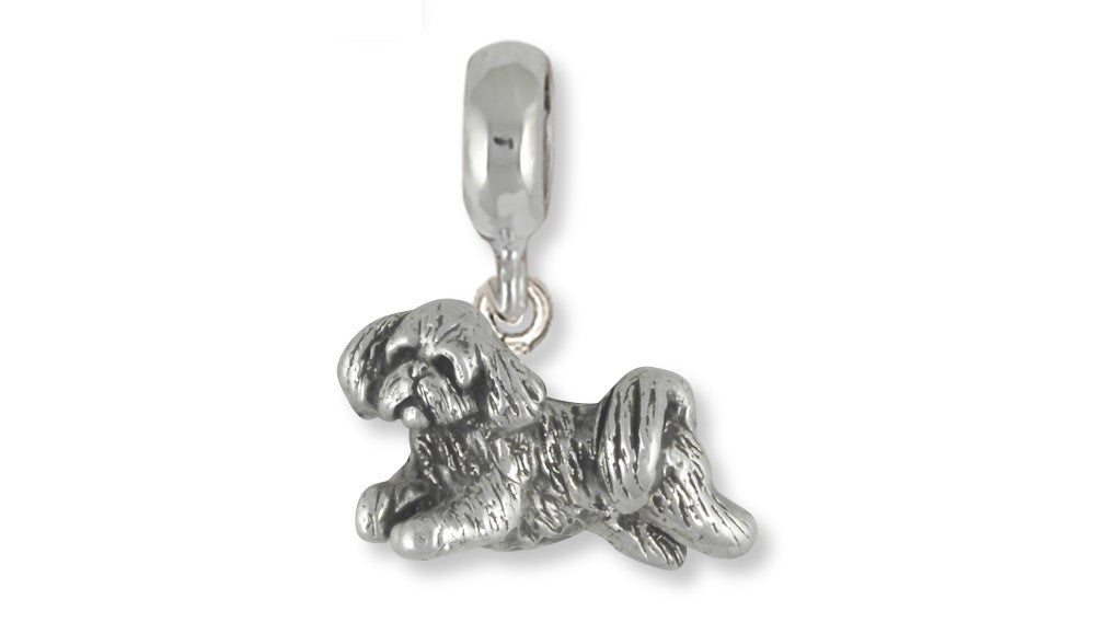 Shih Tzu Slide Charms Shih Tzu Slide Charm Handmade Sterling Silver Dog Jewelry Shih Tzu SLIDE jewelry