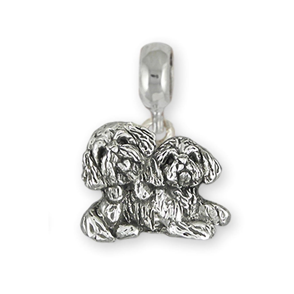 Shih Tzu Charms Shih Tzu Charm Slide Sterling Silver Double Shih Tzu Jewelry Shih Tzu jewelry