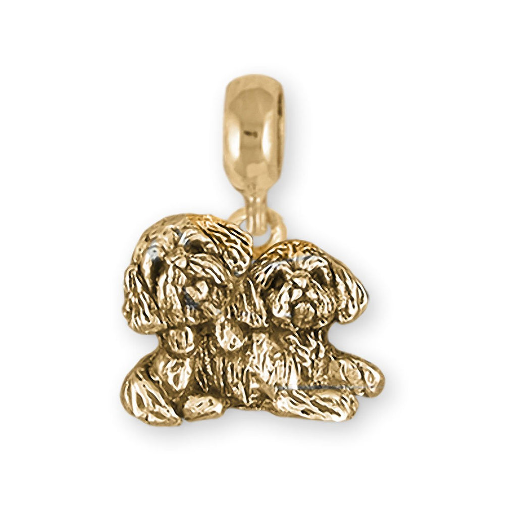 Shih Tzu Charms Shih Tzu Charm Slide 14k Gold Double Shih Tzu Jewelry Shih Tzu jewelry