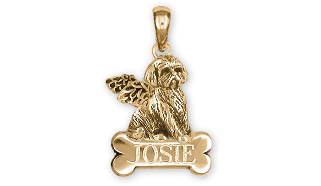 Shih Tzu Charms Shih Tzu Personalized Pendant 14k Yellow Gold Shih Tzu Jewelry Shih Tzu jewelry