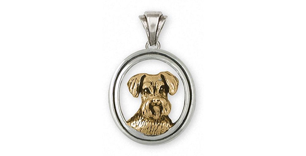 Schnauzer Charms Schnauzer Pendant Silver And 14k Gold Schnauzer Jewelry Schnauzer jewelry