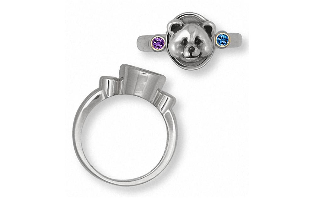 Panda Bear Charms Panda Bear Ring Silver And Gold Panda Bear Jewelry Panda Bear jewelry