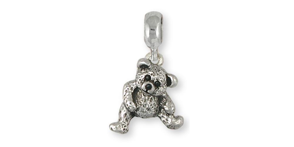 Teddy Bear Charms Teddy Bear Charm Slide Sterling Silver Teddy Bear Jewelry Teddy Bear jewelry