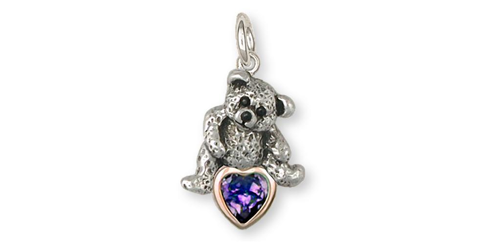 Teddy Bear Charms Teddy Bear Charm Silver And Gold Teddy Bear Jewelry Teddy Bear jewelry