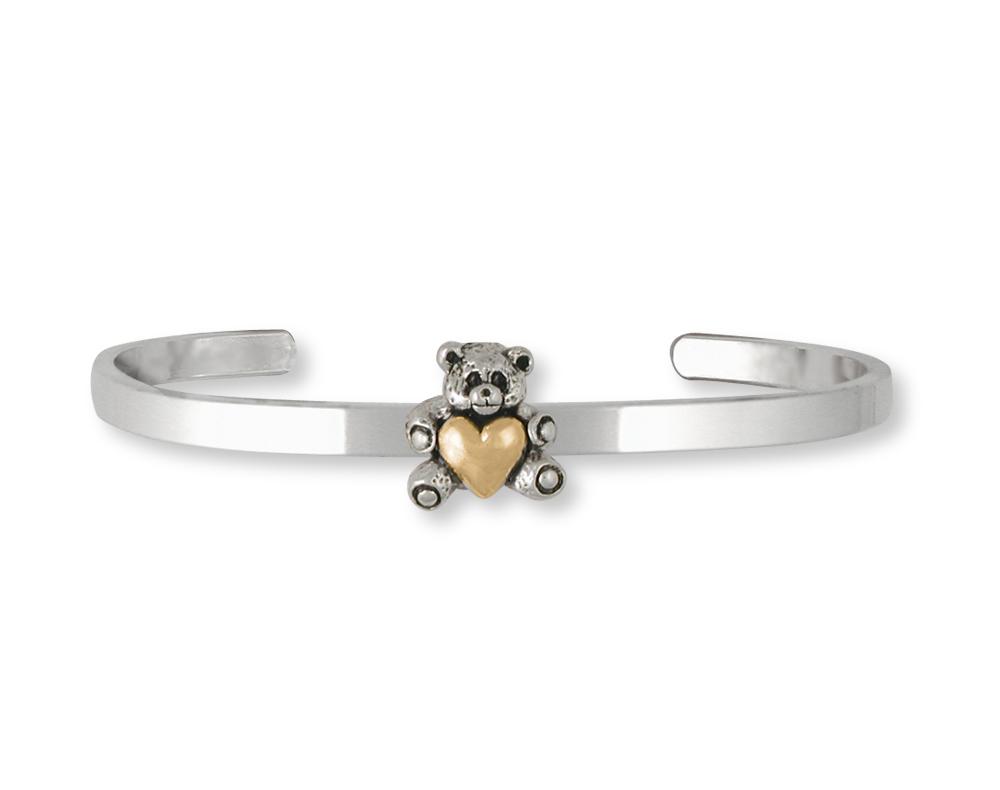 Teddy Bear Charms Teddy Bear Bracelet Silver And Gold Teddy Bear Jewelry Teddy Bear jewelry
