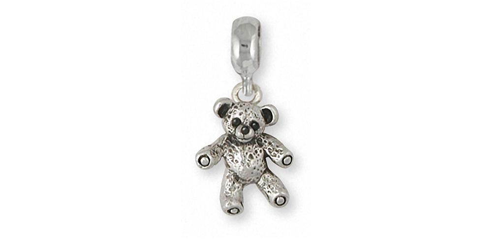 Teddy Bear Charms Teddy Bear Charm Slide Sterling Silver Teddy Bear Jewelry Teddy Bear jewelry