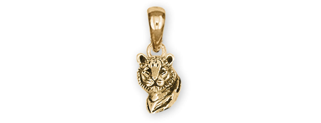 Tiger Charms Tiger Pendant 14k Yellow Gold Tiger Jewelry Tiger jewelry