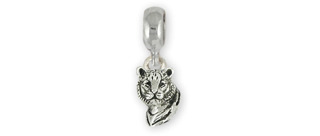Tiger Charms Tiger Charm Slide Sterling Silver Tiger Jewelry Tiger jewelry