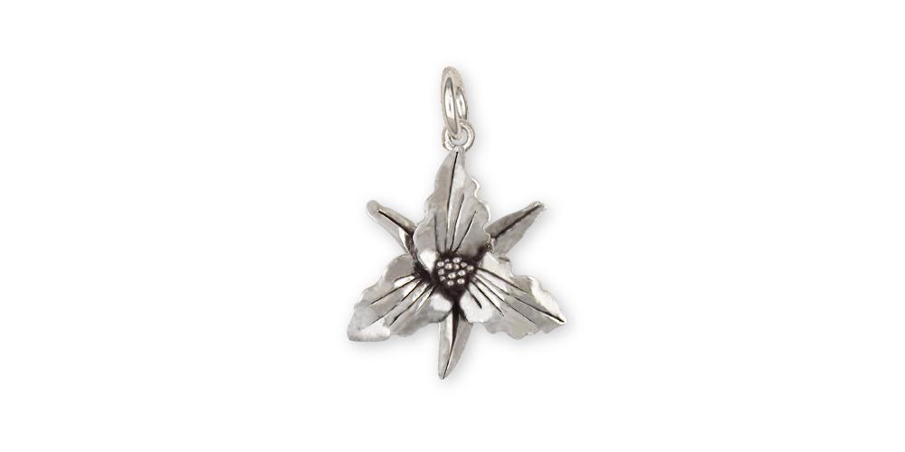 Trillium Charms Trillium Charm Sterling Silver Flower Jewelry Trillium jewelry